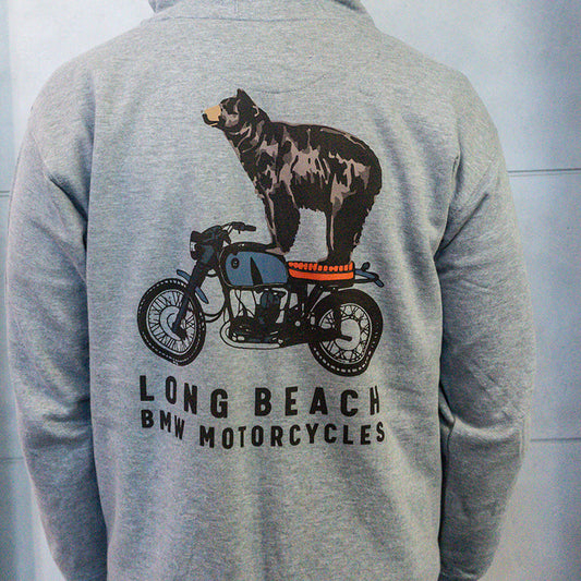 Gray Big Bear Zip-Up Hoodie